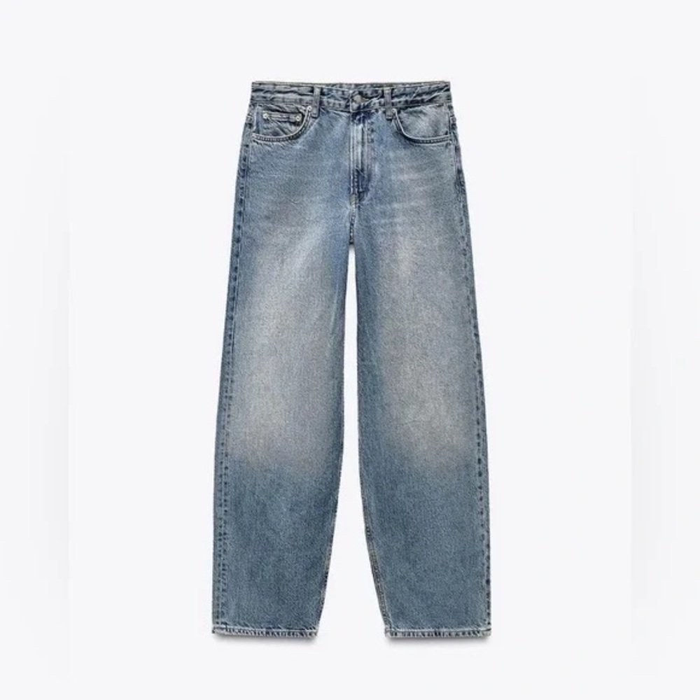 ZARA HIGH RISE STRAIGHT FULL LENGTH JEANS size 6 - Picture 6 of 14